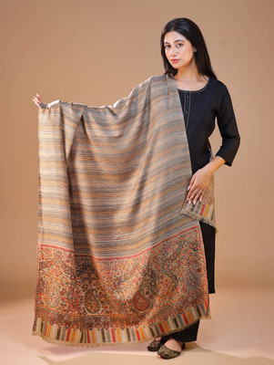 swi stylish Wool Paisley Women Shawl(Beige)