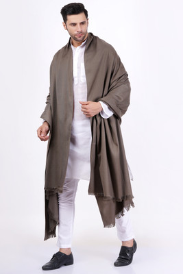 Vrinde Wool Solid Men Shawl(Grey)