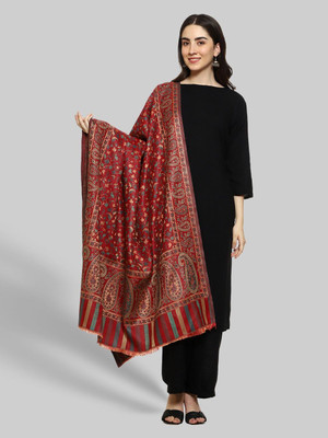 CHOUDHARYRETAILS Wool Woven Women Shawl(Maroon)