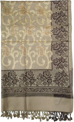 Soul Essence Wool Embroidered Women Shawl(Beige)