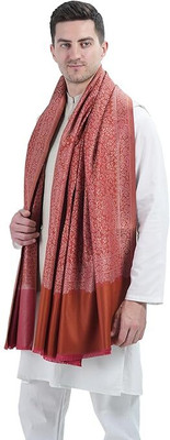 Braid N Cord Polyester Wool Blend Applique Men Shawl(Red)