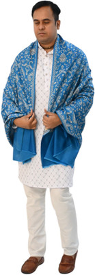 Vrinde Wool Printed Men Shawl(Blue)