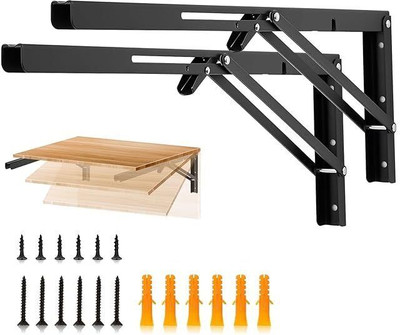 DEVHEER Sport Brackets Folding Shelf Brackets - Heavy Duty Metal Shelf Bracket(Iron)
