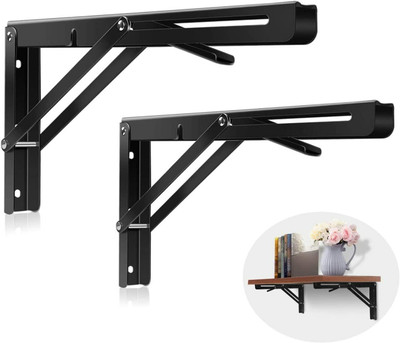 Holy Delight Folding Shelf Brackets - Heavy Duty Metal Collapsible Shelf Bracket for Bench 40cm Shelf Bracket(Iron)