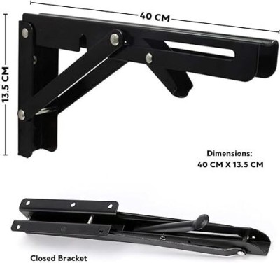 4tens Folding Shelf Brackets-Heavy Duty Metal Collapsible Shelf Bracket, (40CM) 16inch Shelf Bracket(Iron)