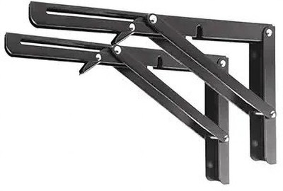 MMTSWorld Folding Shelf Brackets-Heavy Duty Metal Collapsible Shelf Bracket 30 Cm Shelf Bracket(Iron)