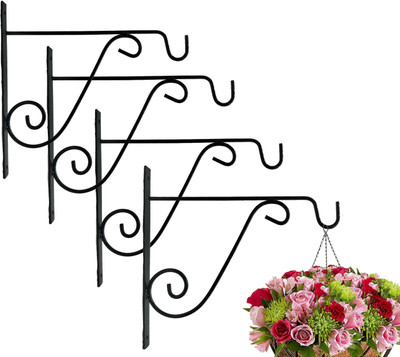 Garden Deco High Quality Metal Wall Mounted Shelf Bracket, Mounting Brackets (Set of 4 Pcs) 30 cm Shelf Bracket(Iron)