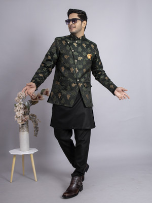 Ethzy Men Kurta Pyjama Ethnic Jacket Set
