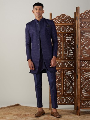 VASTRAMAY Self Design, Woven Sherwani