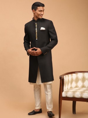 VASTRAMAY Solid Sherwani