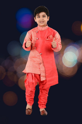 new gen Baby Boys Casual, Festive & Party, Wedding Kurta and Breeches Set(Pink Pack of 1)