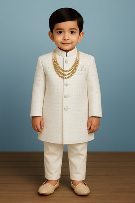 Qtsy jacquared sequin design Printed Sherwani