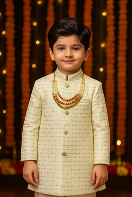 Qtsy jacquared sequin design Embroidered Sherwani