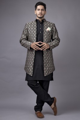 AMZIRA Men Kurta Pyjama Ethnic Jacket Set