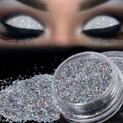 Luster Shine Silky- Smooth and Highly Pigmented Eyeshadow Loose Glitter 2 g(Silver)