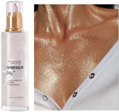 Jiwoo Body Shimmer Oil,Body Shimmer Luminizer for Face & Body(silver)