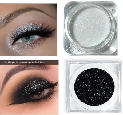 Latixmat Multi Purpose Soft Touch Black shimmery glitter POWDER(BLACK, WHITE)