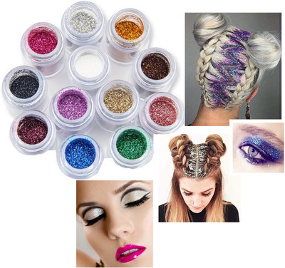 Latixmat Best 3D Finish Multi Purpose Soft Touch Multi Color shimmery glitter powder Set(MULTI COLOR)