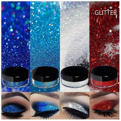 Latixmat 3D Finish Multi Purpose Soft Touch Multi Color shimmery glitter powder Set OF 4(MULTI COLOR)