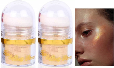 ADJD Highlighter Glitter Powder for Face and Eyes Multi-Purpose Shimmer(GOLD)