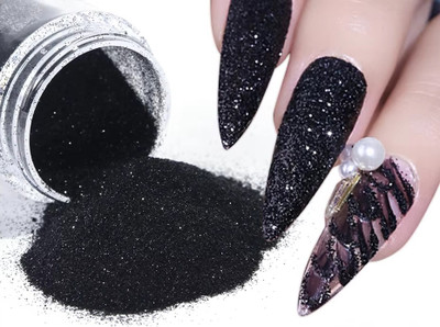 luzimaisa BLACK LOOSE GLITTER POWDER EYESHADOW FOR MULTI USE(black)