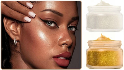 REIMICHI Highly-Pigmented Powder Highlighter Golden Silver Highlighter(Golden, Silver)
