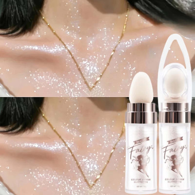 WOONGMI Korean Eye Glitter Sparkle Eye Shadow, Long-Lasting Shimmery(SILVER)