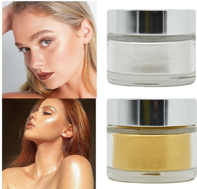 ADJD Shimmery Shiny Gold & Silver Highlight For Professional Look Highlighter(MULTI COLOR)