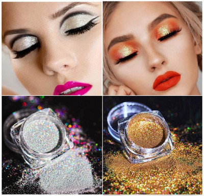 HUZURLU 3D Finish Multi Purpose Soft Touch Gold + Silver shimmery glitter(GOLD, SILVER`)