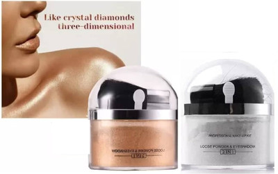 YAWI MULTI SHIMMER FACE AND BODY HIGHLIGHTER WITH NON STICKY GOLD SILVER MAKEUP LOOK(GOLD)