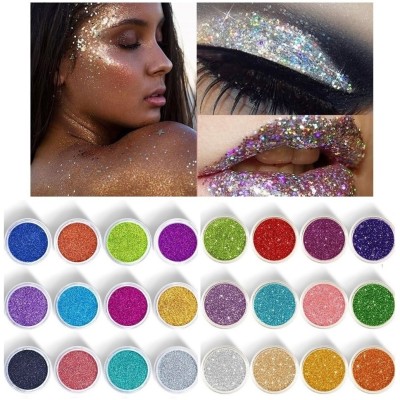 BLUEMERMAID COLOR FULL SPARKLE 25 GLITTER POWDER BEST FOR MAKEUP(MULTI COLOR)