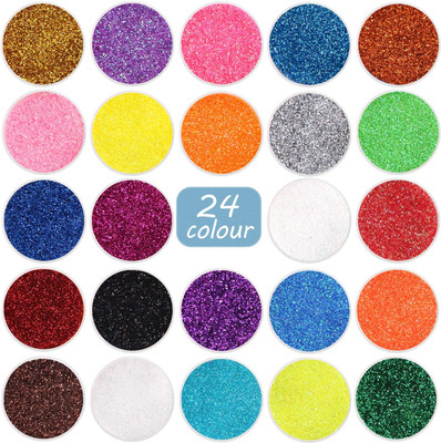 ADJD Glittering Shimmer Pack of 24 Powder Nail and Eyes Multipurpase(multi color)