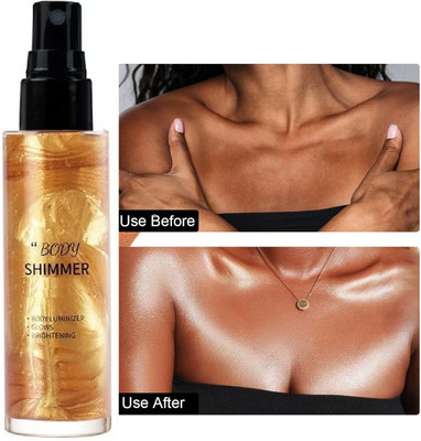 EVERERIN Water Proof And Long Lasting Shimmer Spray Highlighter(Gold)