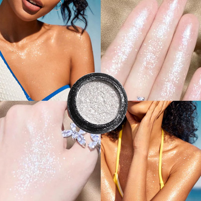 manasona Glitter Eye Makeup Eyeshadow Long Lasting Metallic Shimmer Color-Face-Body(White)