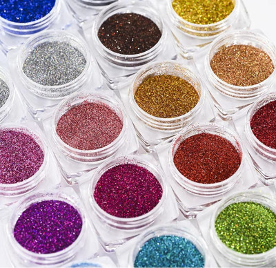 luzimaisa set of 12 MultiColor Eye Shadow Glitter Powder & nail art(multicolor)