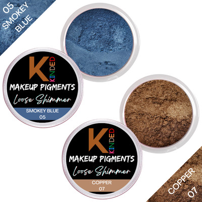 KINDED Loose Makeup Foil Pigments Glitter for Eyes Face Brow Bones Body Shimmer Combo(Smokey Blue & Copper)