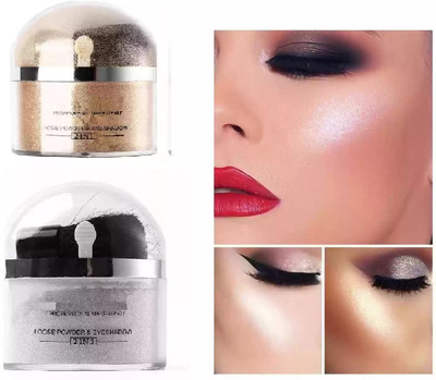MYEONG EVERY DAY SHINE LONG LASTING MAKE UP LOOK SILVER GOLD HIGHLIGHTER(SILVER, gold)