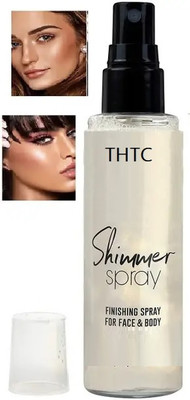 THTC Best Liquid Shimmer Spray Highlighter For Hd Glow Face And Body Highlighter(Silver)