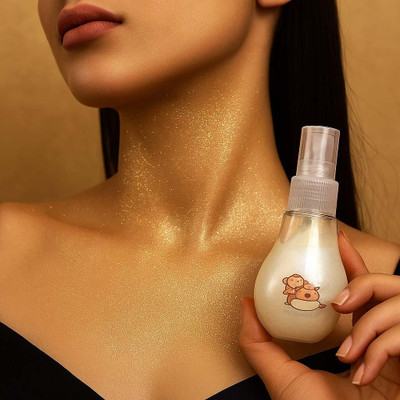 MYEONG Makeup Korean HD Liquid Gold Color Highlighter Face And Body Illuminating Glow Highlighter(Golden)
