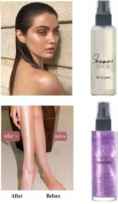 Luipui Makeup Smooth Shine Body Luminizer Moisturizing Glitter Body Spray(PURPLE, SILVER)