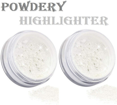 THTC Pro Illumination Face Shiny Cool White Highlighter & Glitter Powder(Cool White)