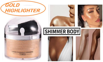 GFSU PERFECT FOR FACE HIGHLIGHTER GOLD SHIMMER POWDER HIGHLIGHTER Highlighter(GOLD)