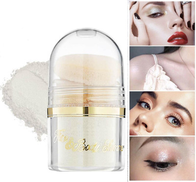ADJD Shimmer Highlighter Powder Pigments For Eyes & Face Makeup(SILVER)