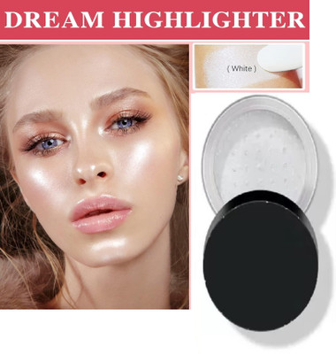 FELICECHIARA 3D Bright Silver Dust Shimmery Shiny Face Makeup Powder Highlighter(Bright Silver)
