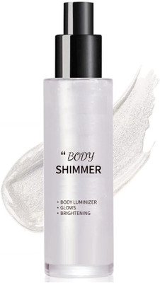 MYEONG Make Up Silver Pearl Glitter Highlighter Shimmer Spray for Face Body & Face Highlighter(Silver Pearl)