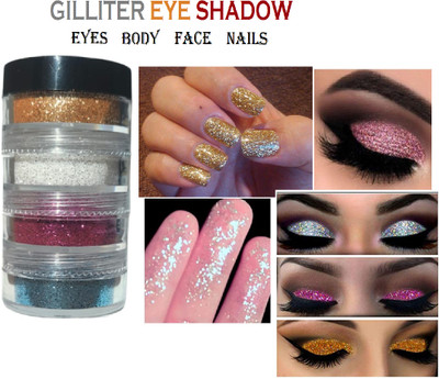 ADJD 4 IN 1 Multicolor Eye Shadow Glitter Powder Pigment Eye Makeup(MULTI COLOR)