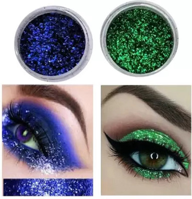 GABBU 2 color Sparkle Eye Shadow Glitter Powder(green, blue)