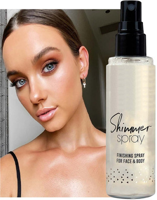 MYEONG Highlighter Silver Color Liquid Setting Spray Illuminating Face Shimmer Highlighter(Silver)