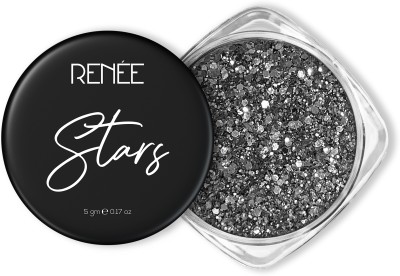 Renee Stars Face & Body Glitter - Skin Friendly, Cruelty-Free, Lightweight Makeup Look(Metallic Silver)