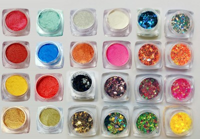 vizo 24 Pcs Eyeshadow powder (12 Chunky + 12 Shimmer) for eye makeup(Multicolor)